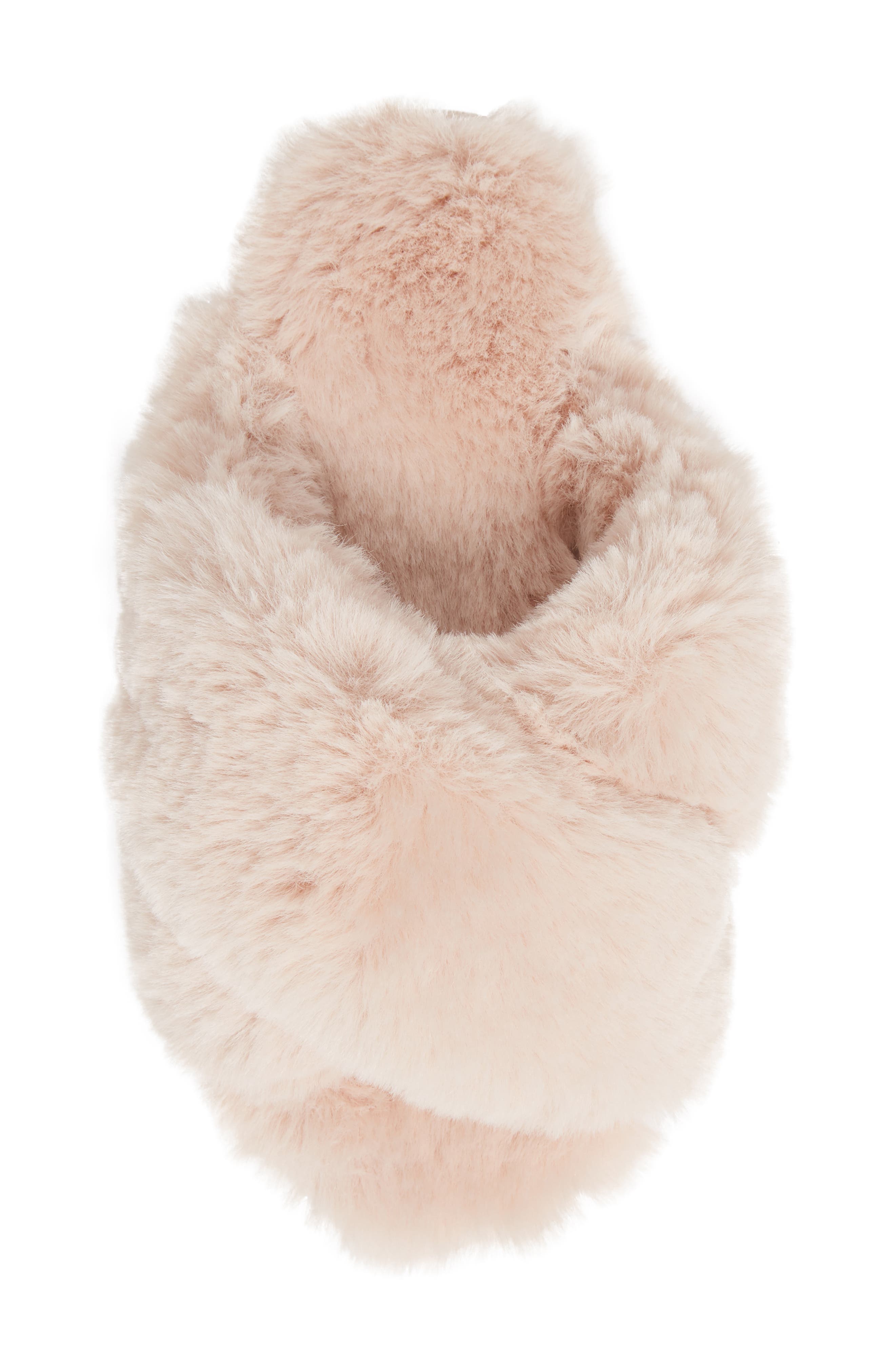 Papinelle Faux Shearling Crossover Slide Slipper, Alternate, color, 