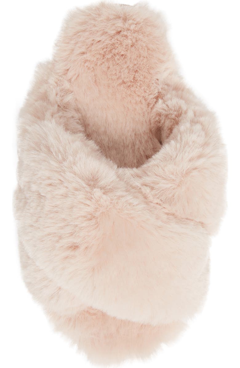 Papinelle Faux Shearling Crossover Slide Slipper, Alternate, color,