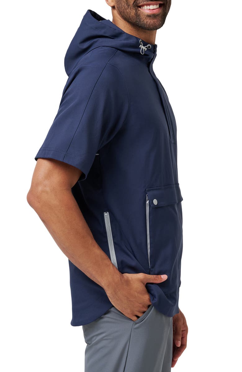 TravisMathew Sport Mode Short Sleeve Hoodie, Alternate, color, Navy