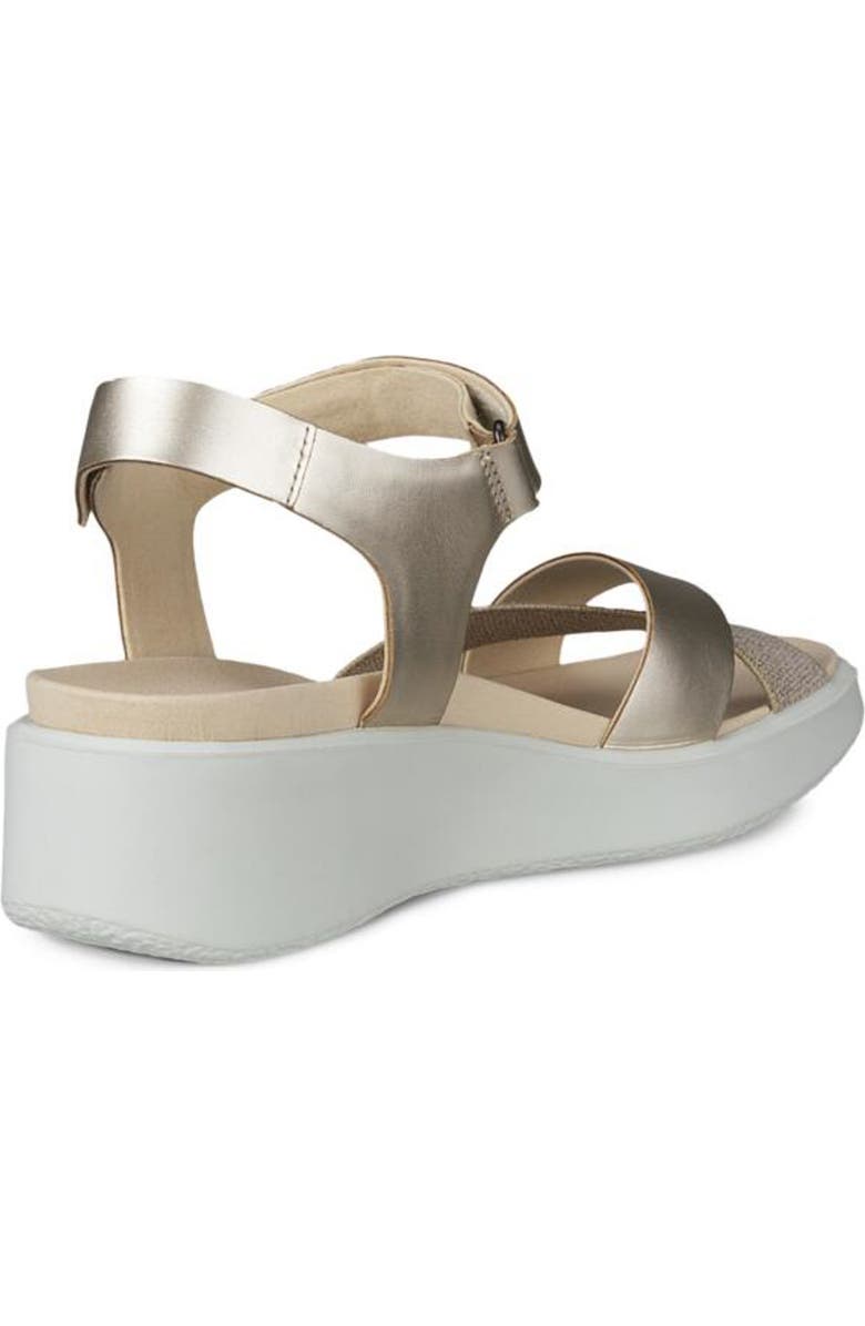 ECCO Flowt Water Resistant Wedge Sandal, Alternate, color, Pure White Gold