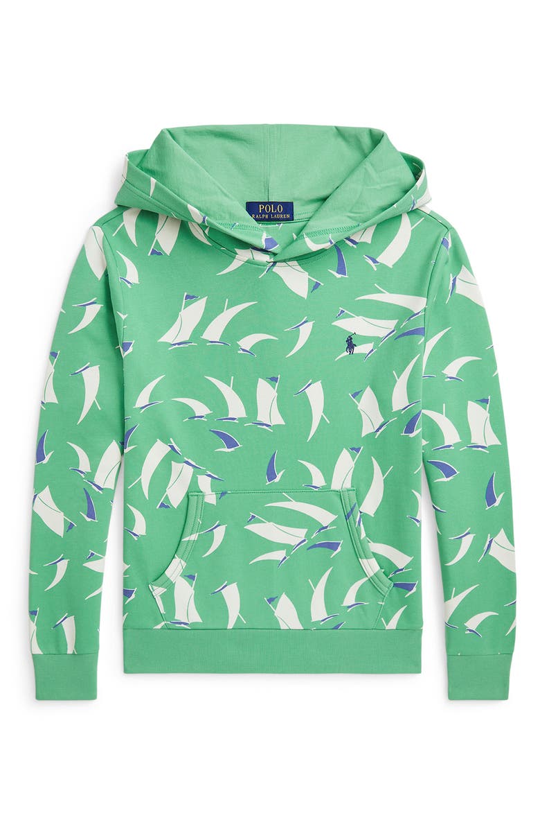 Polo Ralph Lauren Kids' Sailboat Print French Terry Hoodie, Main, color, 