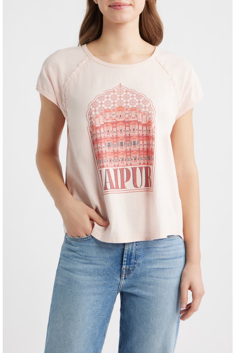 Crochet Detail Muscle T-Shirt, Main, color, PINK