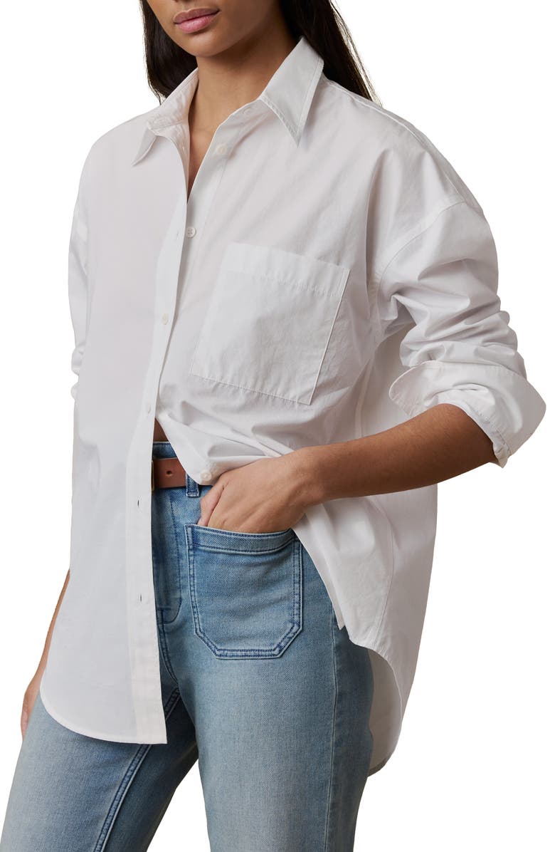 Faherty Coastal Relaxed Organic Cotton Button-Up Shirt, Alternate, color, White