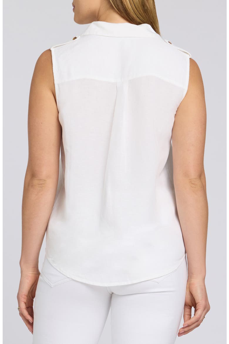 Gabrielle Sleeveless Camp Shirt, Alternate, color, OPTIC WHITE