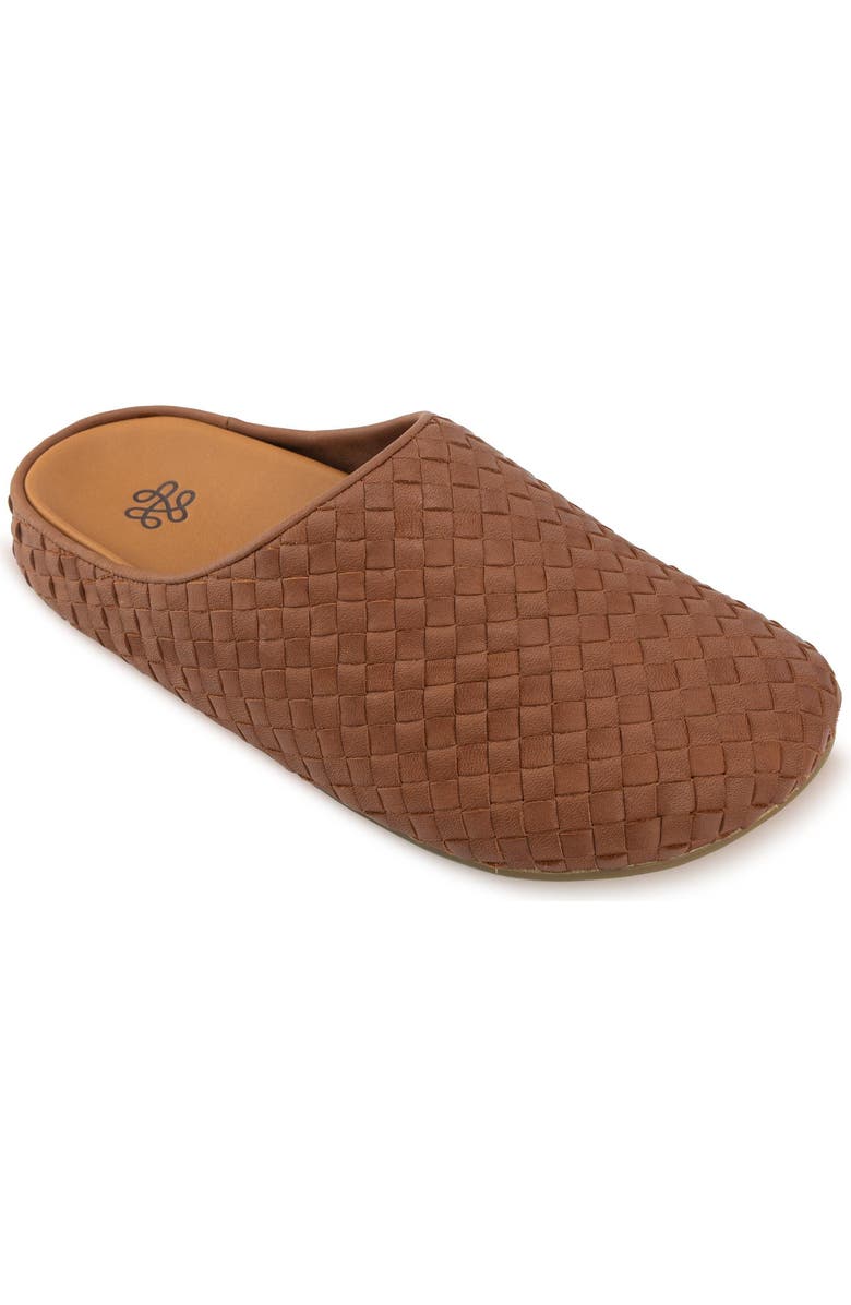The Sak Bolinas Leather Woven Clog, Alternate, color, Cognac Woven