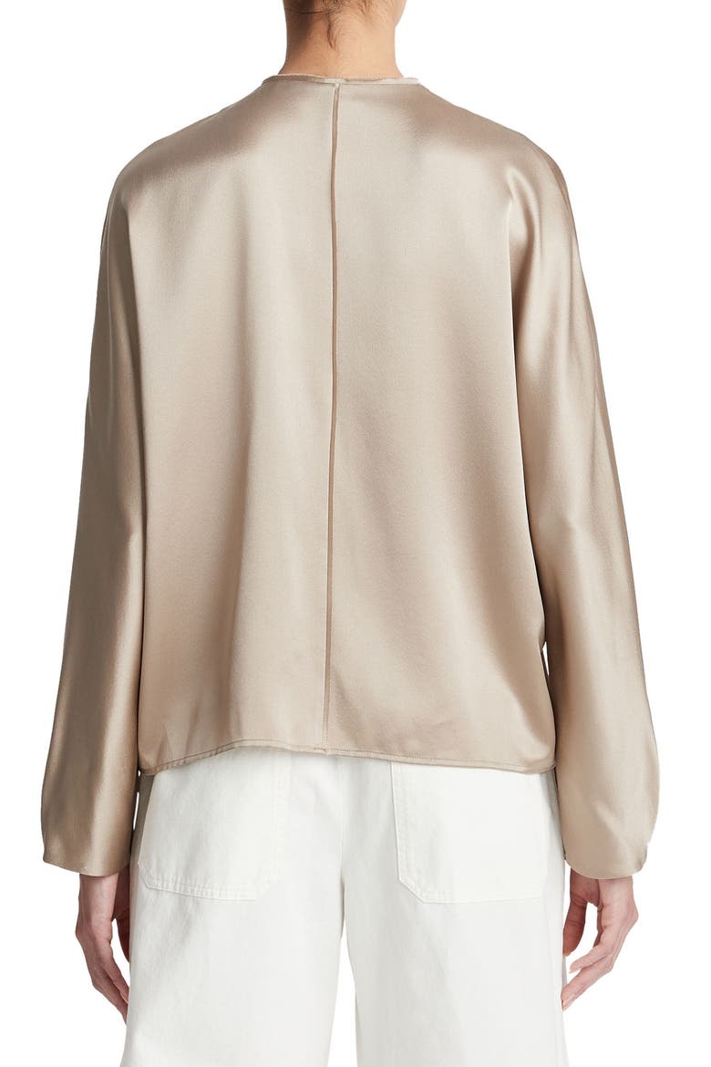 Silk Button-Up Shirt, Alternate, color, PALE NUT