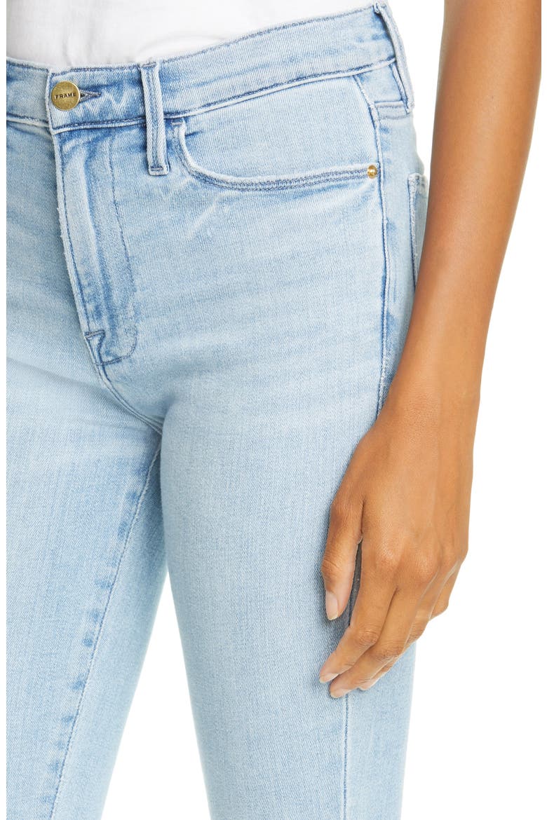 Le Skinny High Waist Raw Hem Ankle Jeans, Alternate, color, CARNATION