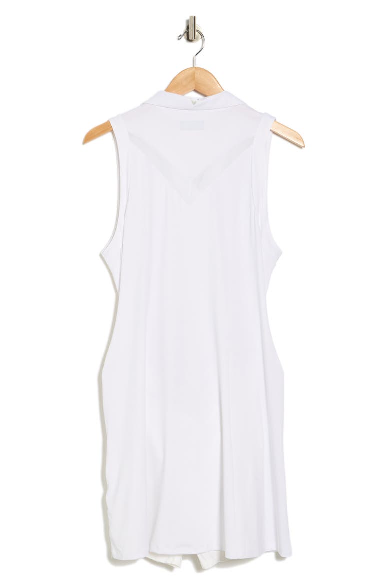 Sleeveless Flounce Mesh Detail Golf Dress, Alternate, color, BRILLIANT WHITE