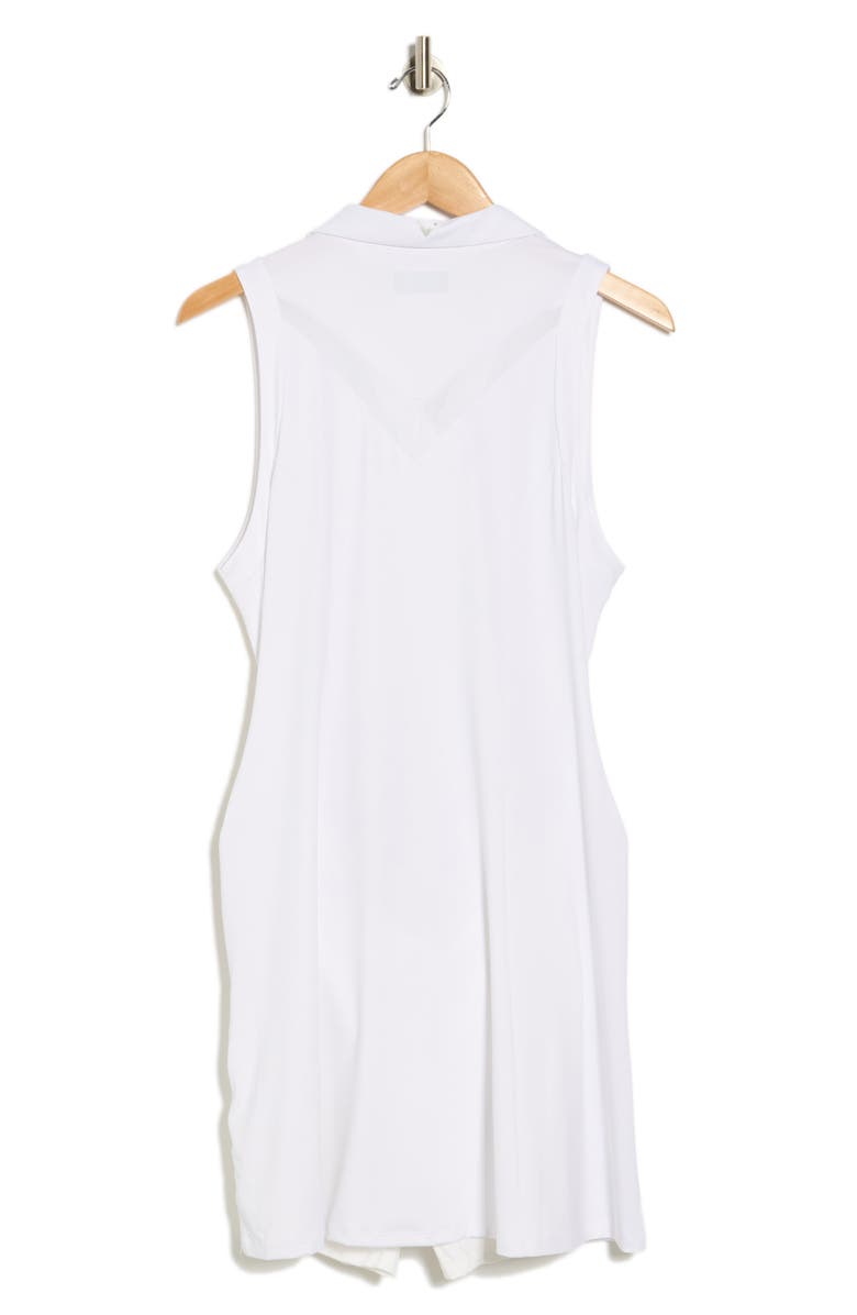 Callaway Sleeveless Flounce Mesh Detail Golf Dress, Alternate, color, Brilliant White