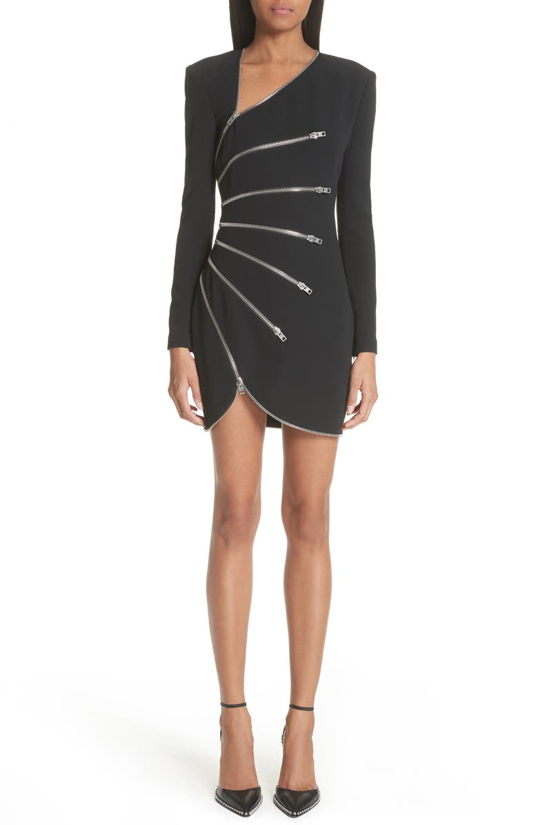 Alexander Wang Zip Detail Crepe Dress, Main, color, 
