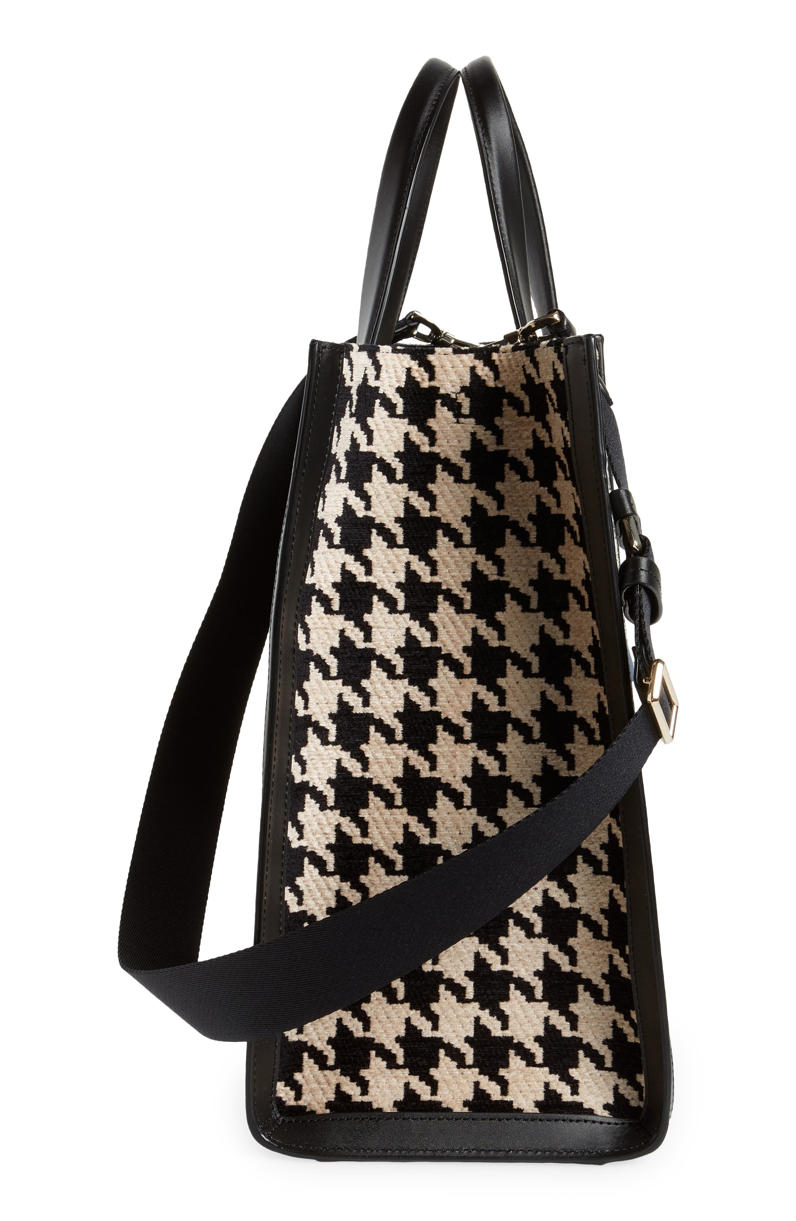 houndstooth tote, Alternate, color, BLACK MULTI