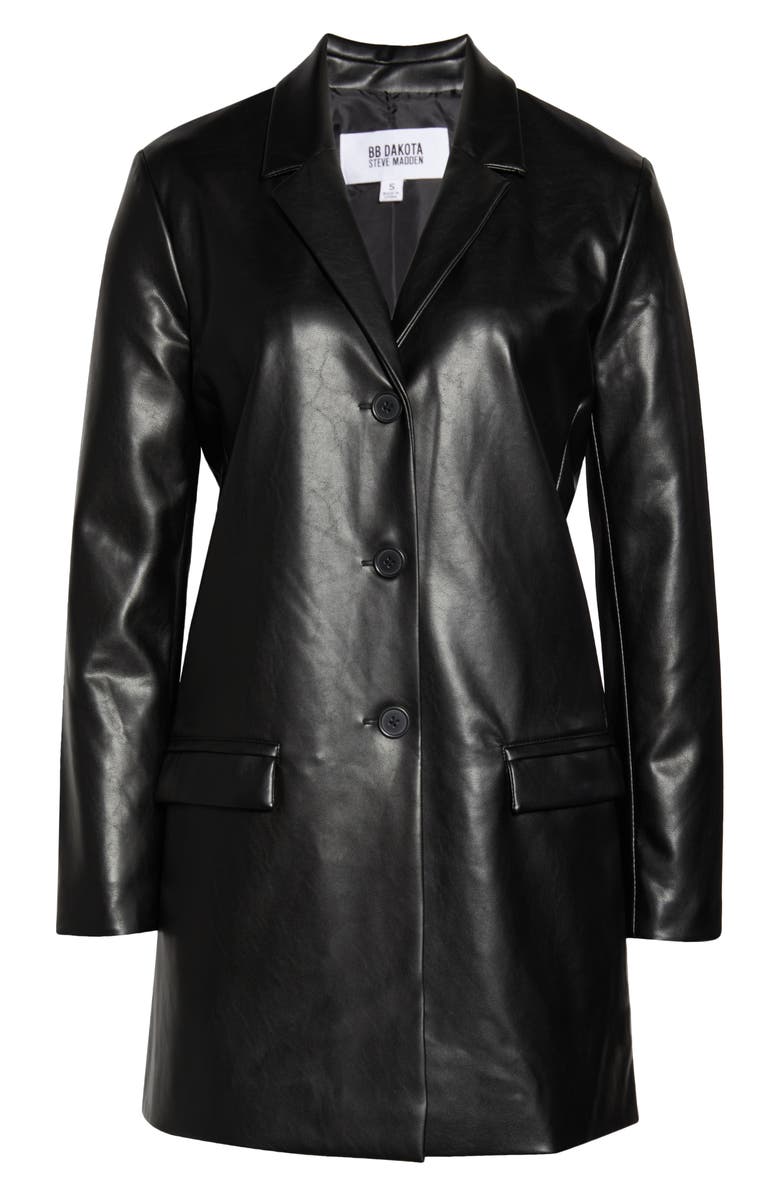 BB Dakota by Steve Madden Rock Star Faux Leather Boyfriend Blazer, Alternate, color,