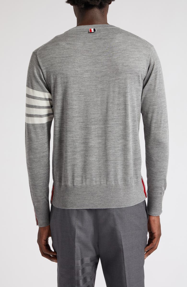 Thom Browne Men's 4-Bar Merino Wool Sweater, Alternate, color, 058 - Pale Grey