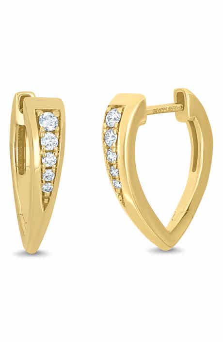 Icon 14k Gold Diamond Hoop Earrings