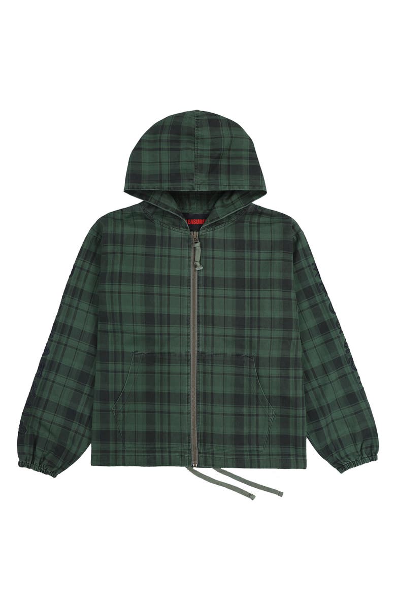 PLEASURES Dedicate Plaid Hooded Zip Jacket, Alternate, color,