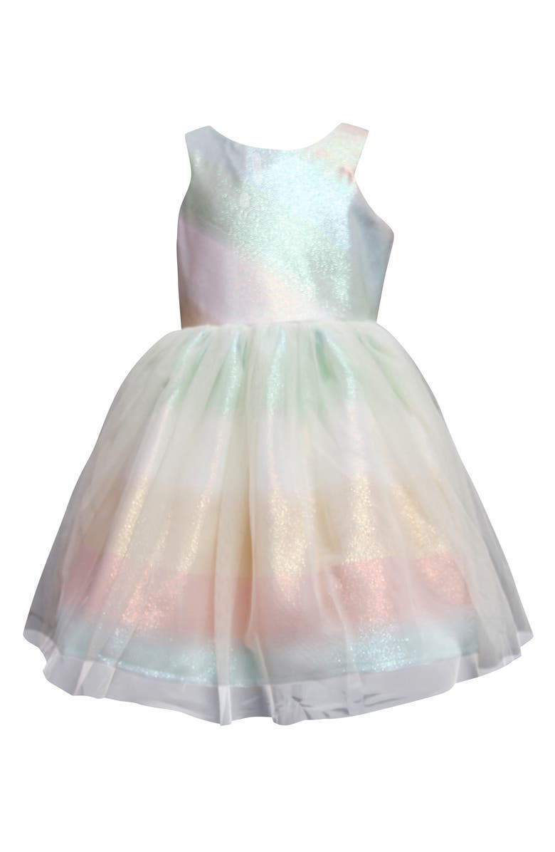 Ava & Yelly Kids' Sparkle Rainbow Fit & Flare Dress | Nordstrom Ava & Yelly Kids' Sparkle Rainbow Fit & Flare Dress | Nordstrom