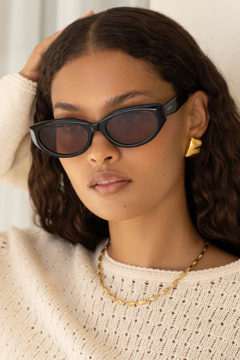 Ameli Cat Eye Sunglasses, Alternate, color, Black