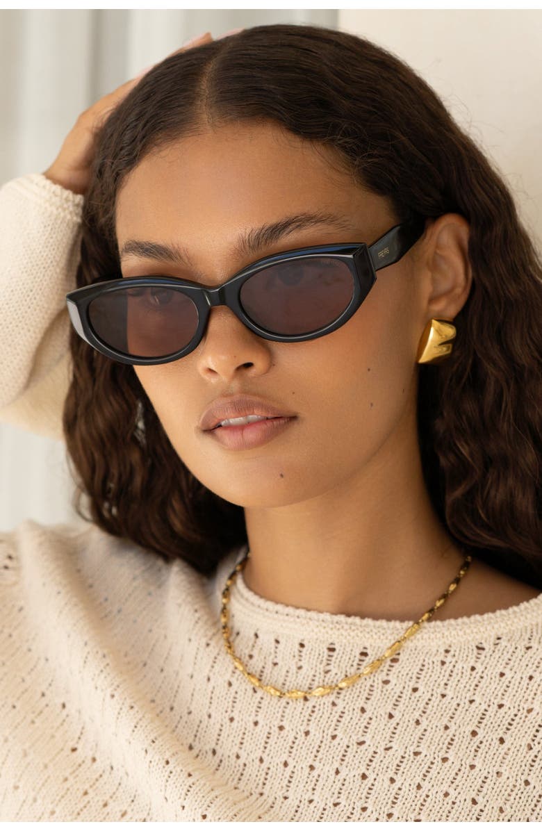 FREYRS Eyewear Ameli Cat Eye Sunglasses, Alternate, color, Black