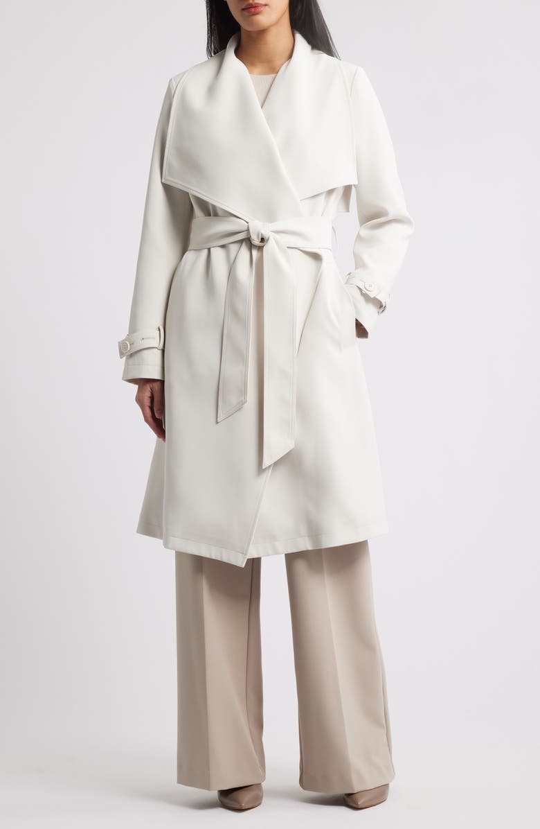 BCBG Max Azria Belted Trench Coat, Main, color, Marshmallow