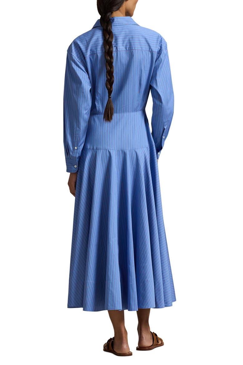 Stripe Cotton Poplin Shirtdress, Alternate, color, 1970 BLUE-RED