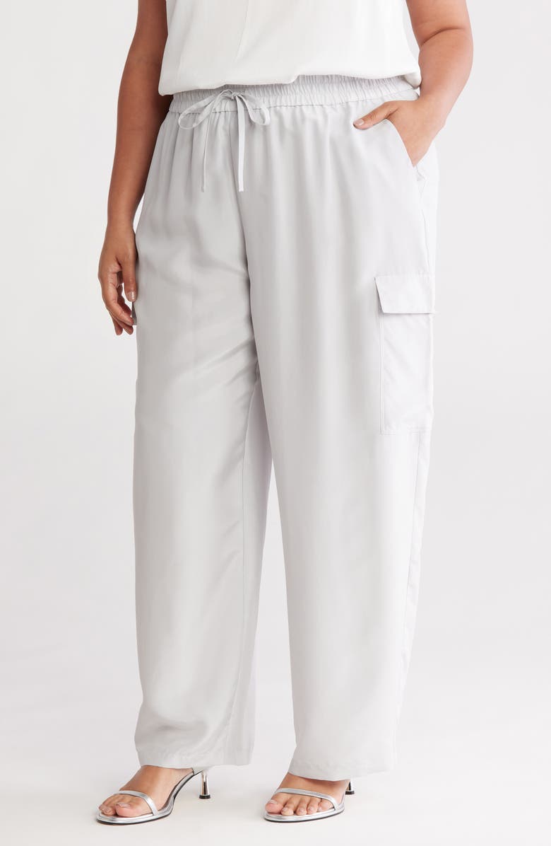 Eileen Fisher Silk Cargo Pants, Main, color, Nimbus