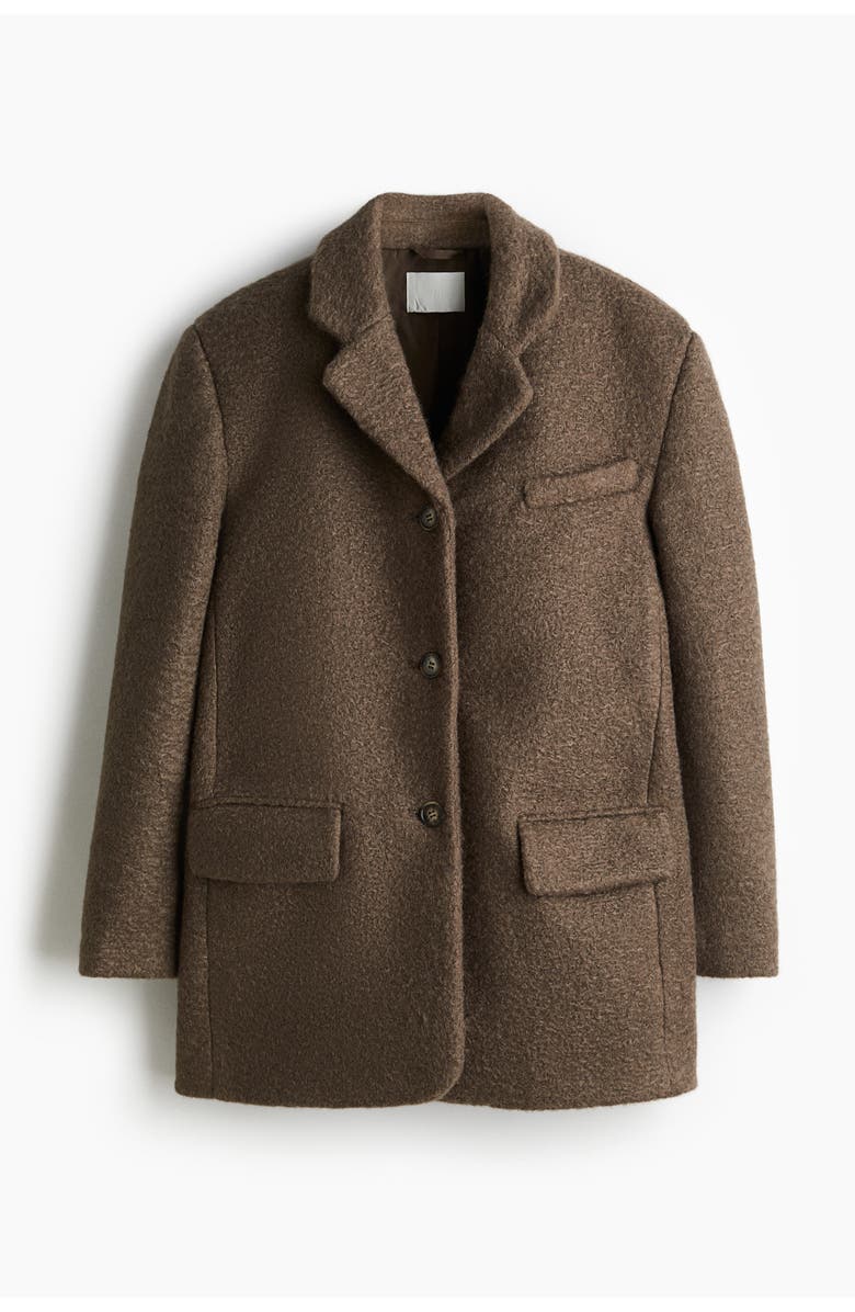 H&M Single-breasted Blazer, Main, color, Dark Dusty Brown