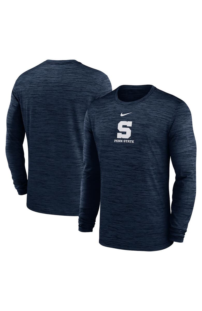 Nike Men's Nike Navy Penn State Nittany Lions 2025 Sideline Velocity Performance Long Sleeve T-Shirt, Alternate, color, 