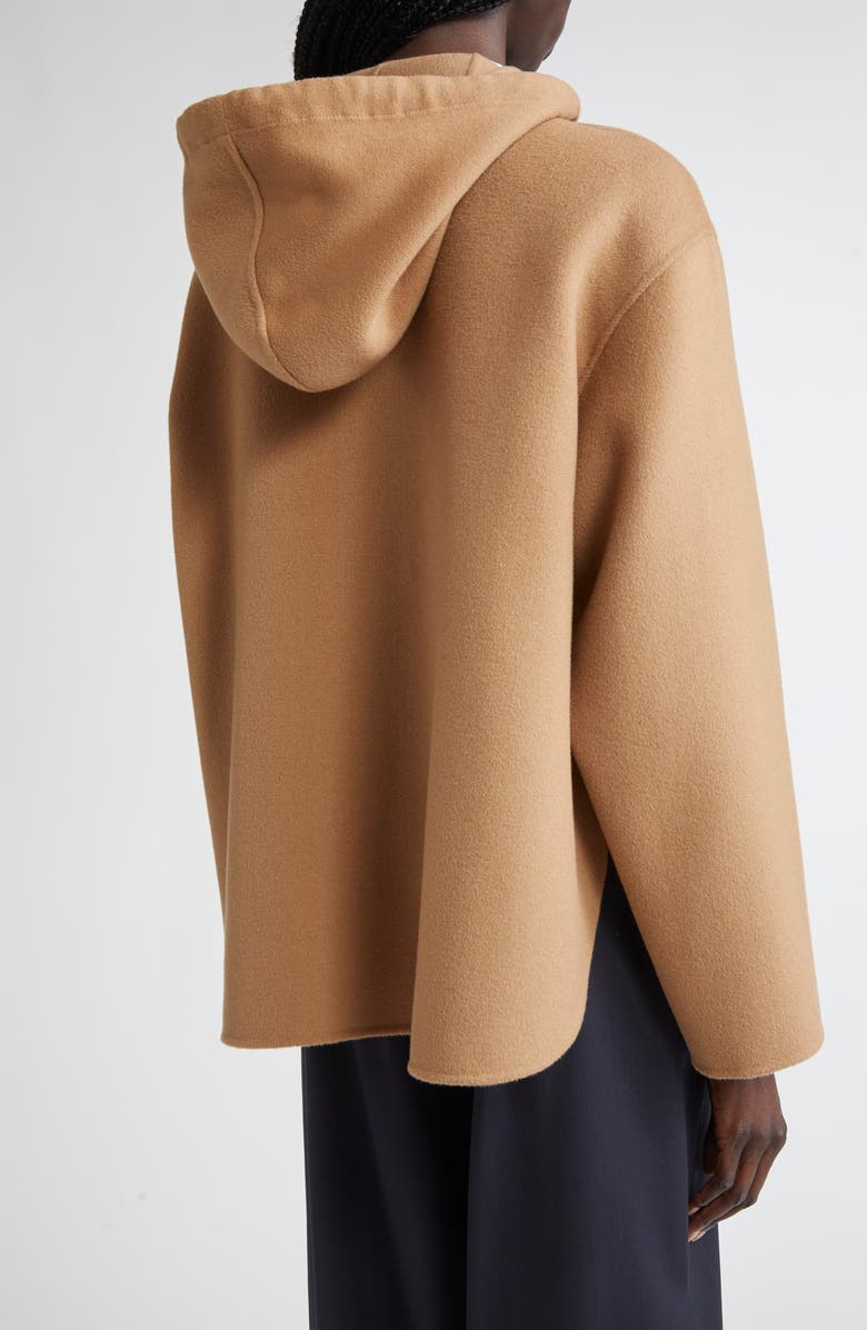 Max Mara Studio Mini Virgin Wool Blend Hooded Jacket, Alternate, color, Camel