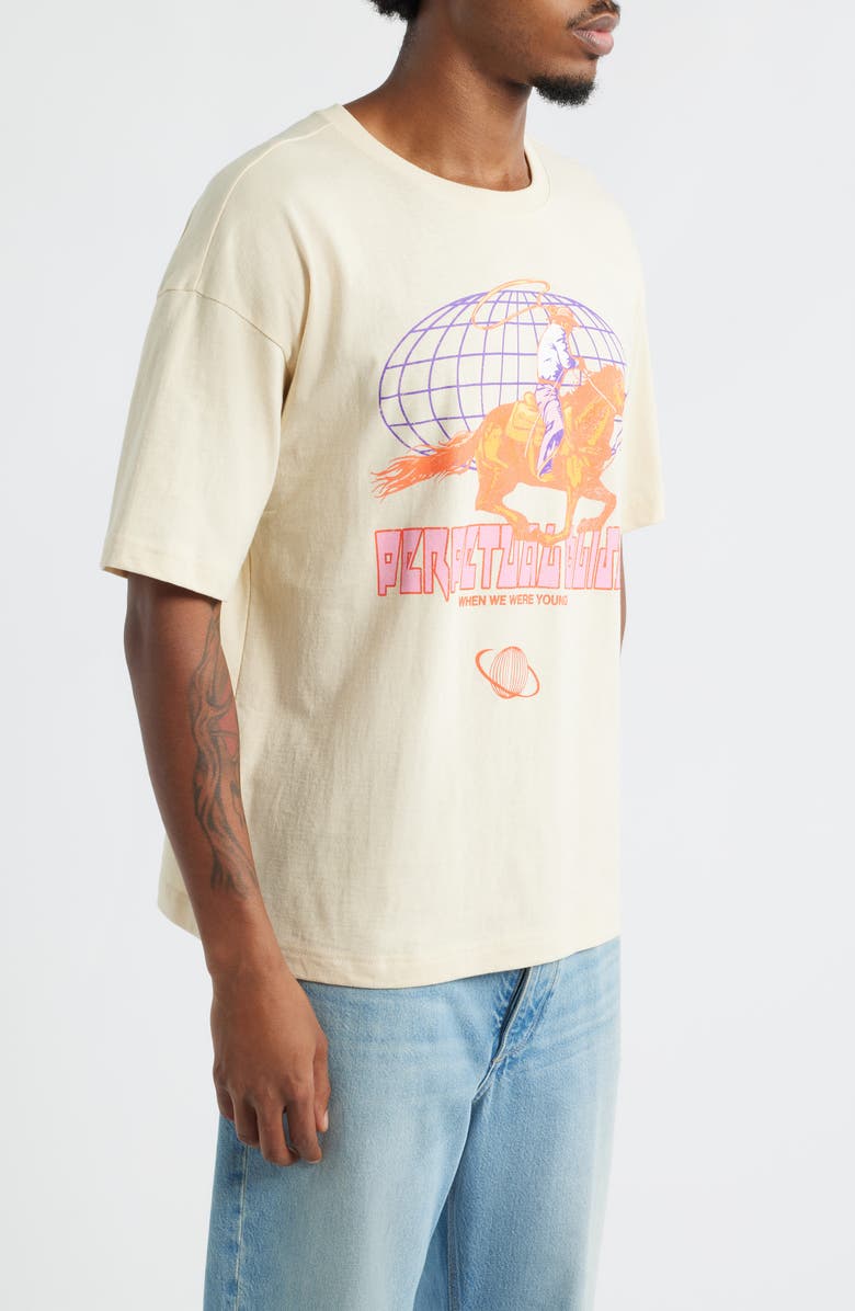 The Forecast Agency Cowboy Bliss Crop Cotton Graphic T-Shirt, Alternate, color, Sand