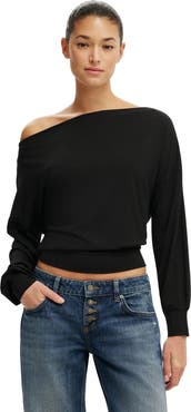 Cotton On Women's Sage Off Shoulder Long Sleeve