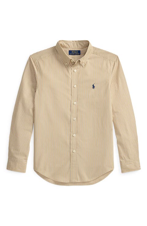 Kids' Stripe Cotton Poplin Button-Down Shirt