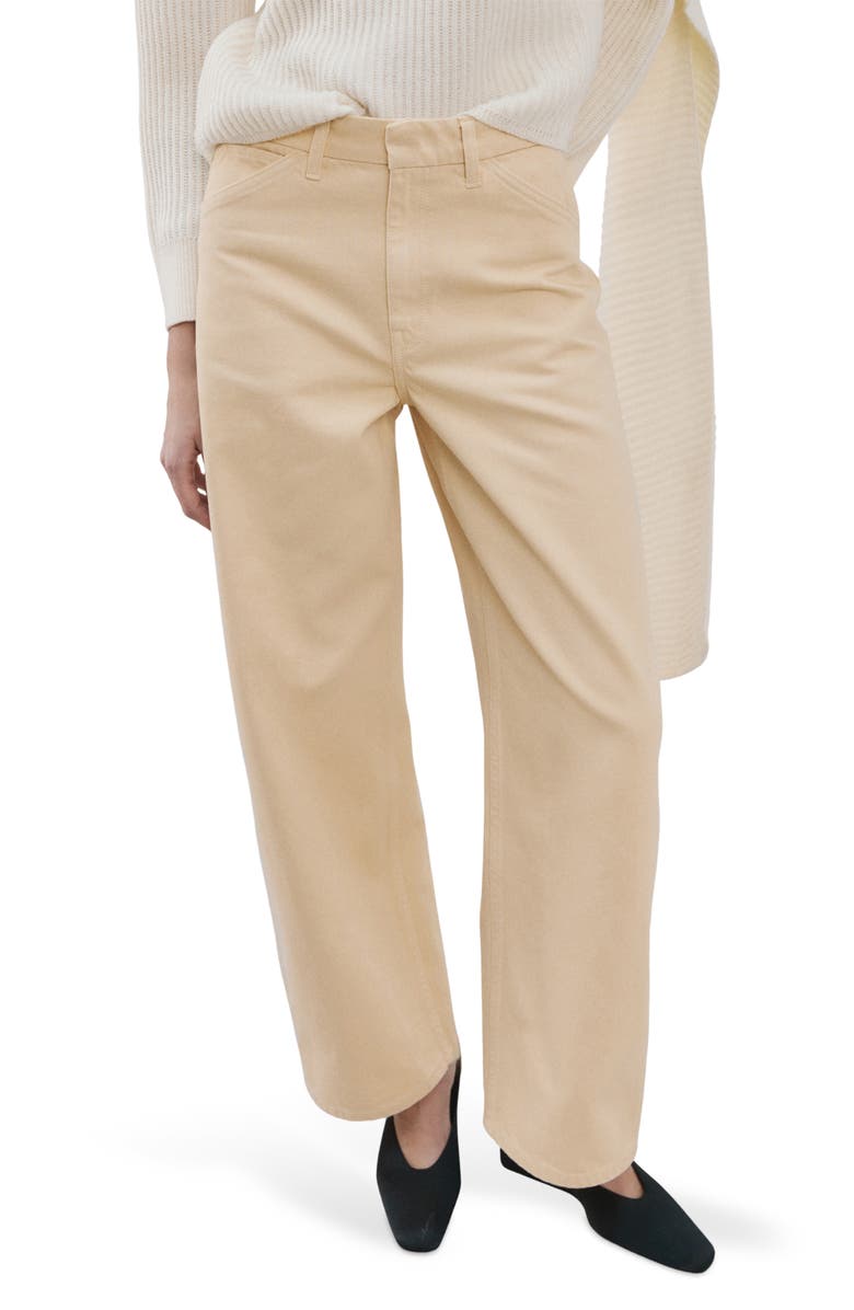 MANGO Mid Rise Balloon Jeans, Main, color, Vanilla