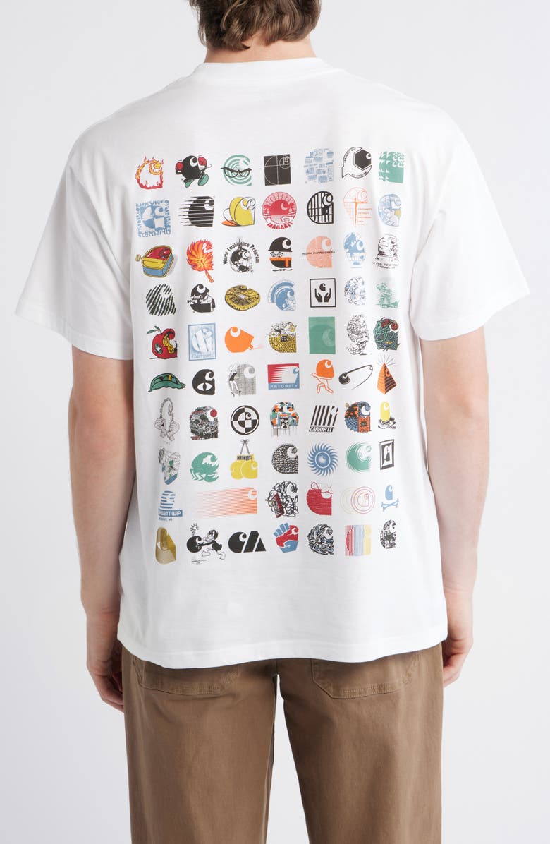 Carhartt Work In Progress Logo Grid Organic Cotton Graphic T-Shirt, Alternate, color, White