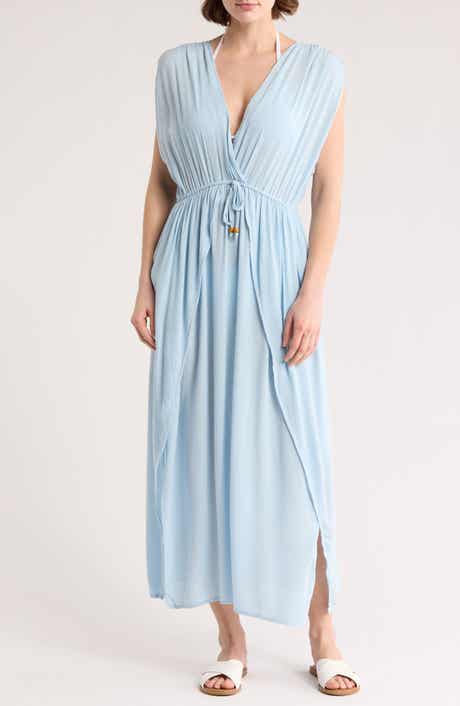 BOHO ME V-Neck Front Tie Cover-Up Maxi Dress