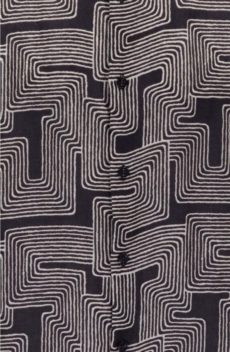 Lords of Harlech Inter Twine Mens Linen Button-up Shirt, Alternate, color, Inter Twine Black