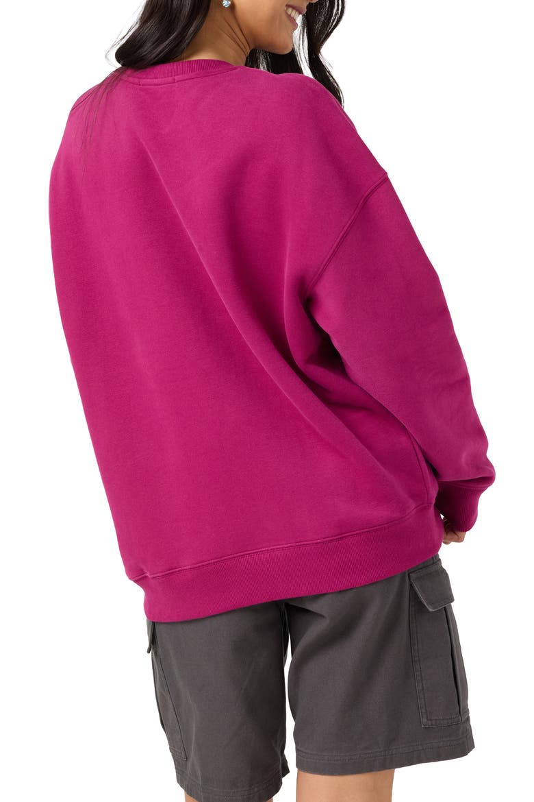 The Original Oversized Graphic Sweatshirt, Alternate, color, RASPBERRY