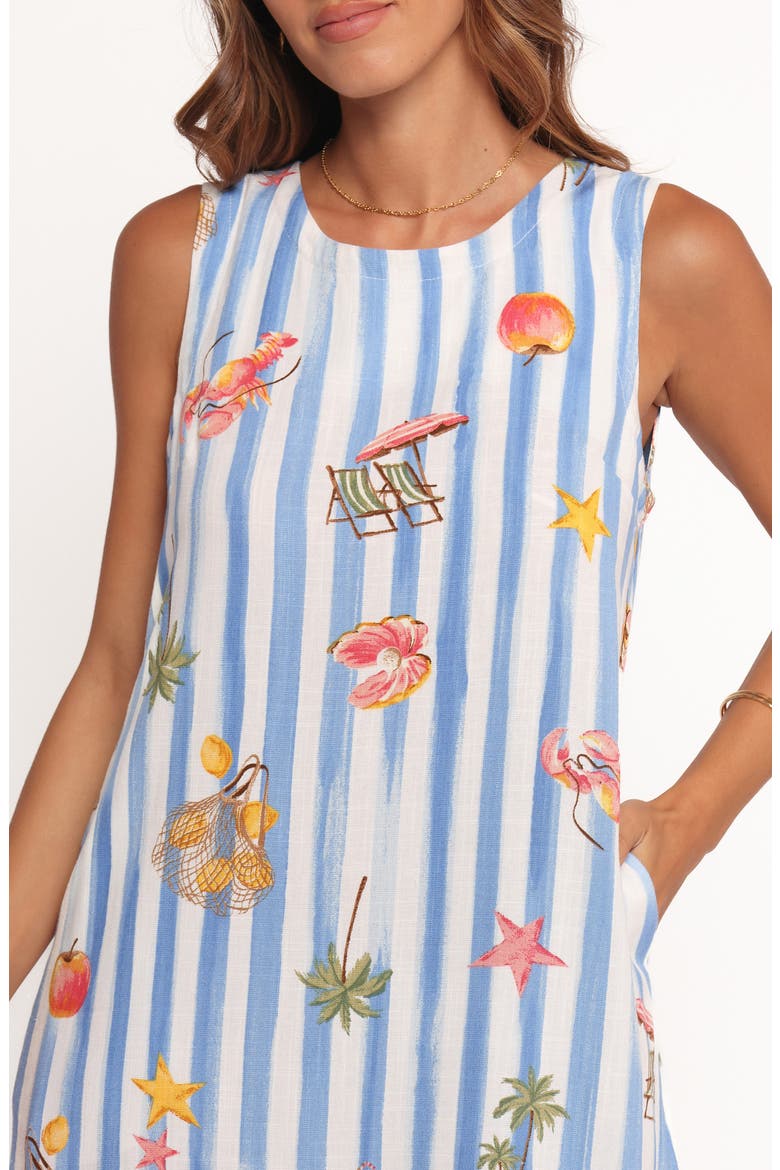 Zoe Stripe Vacation Print Minidress, Alternate, color, BLUSH