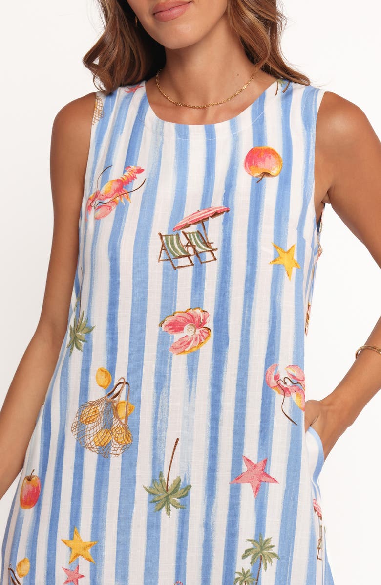 Petal & Pup Zoe Stripe Vacation Print Minidress, Alternate, color, Esme