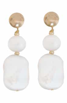 Panacea Genuine Pearl Drop Earrings