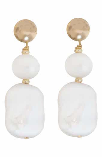 Panacea Genuine Pearl Drop Earrings