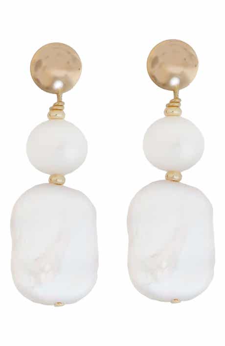 Panacea Genuine Pearl Drop Earrings