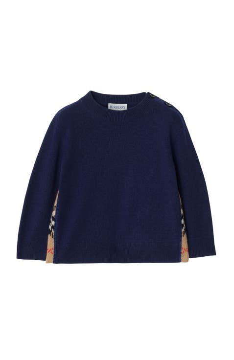 Check Patch Wool Cashmere Sweater