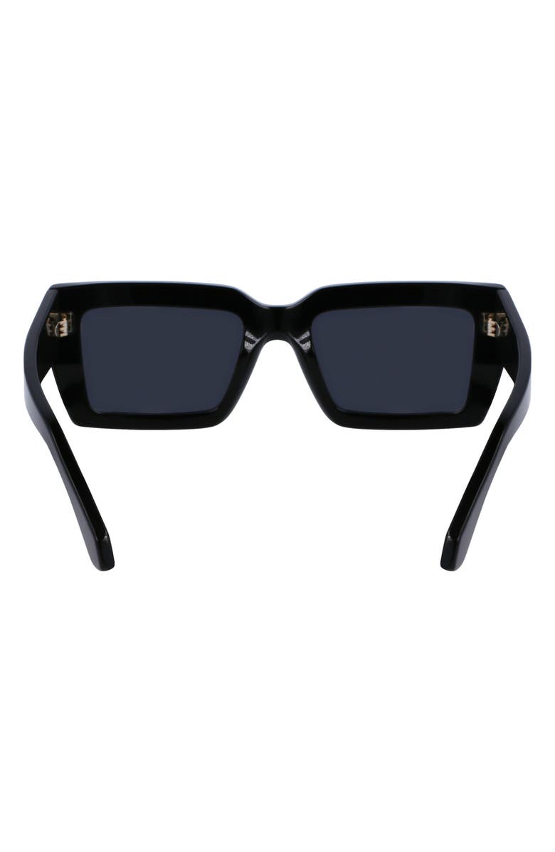 FERRAGAMO 54mm Classic Rectangular Sunglasses, Alternate, color, Black