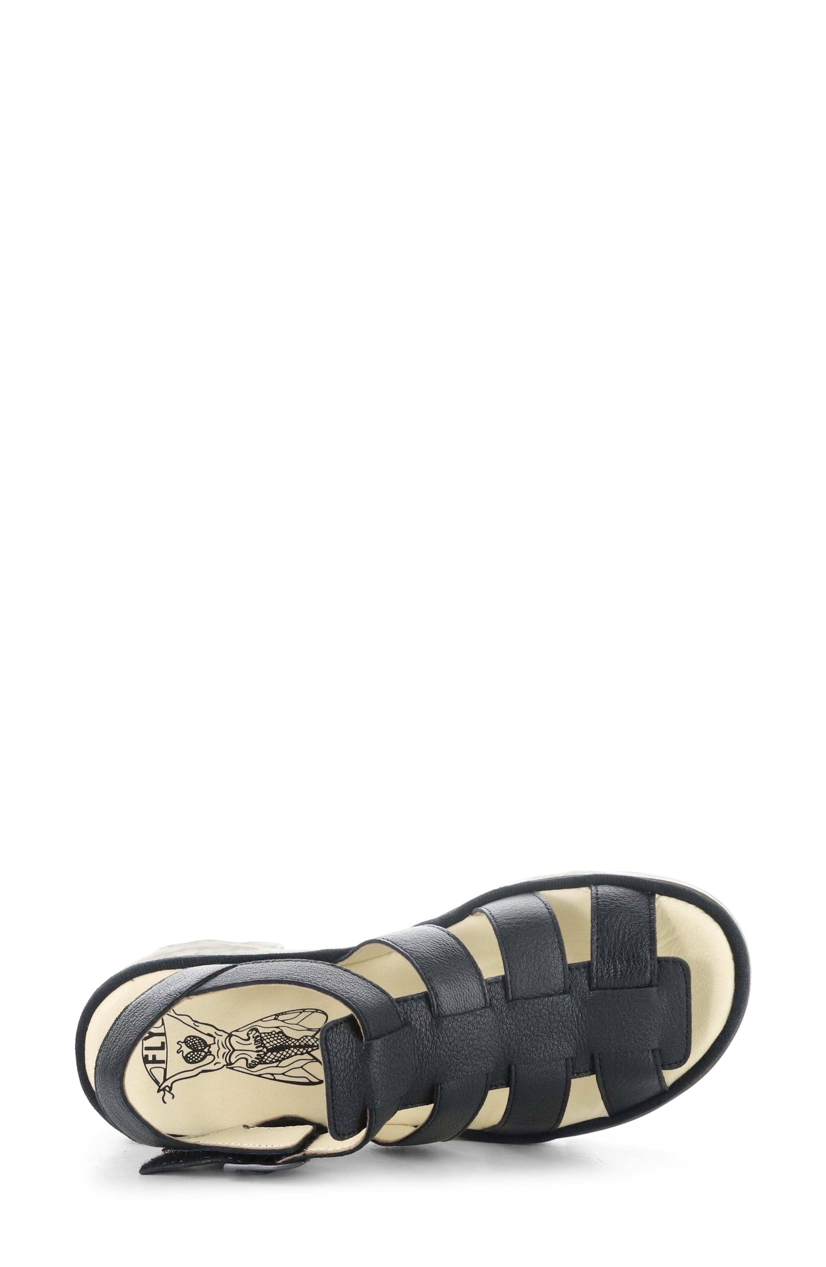 Fly London Lug Sole Sandal, Alternate, color, Black