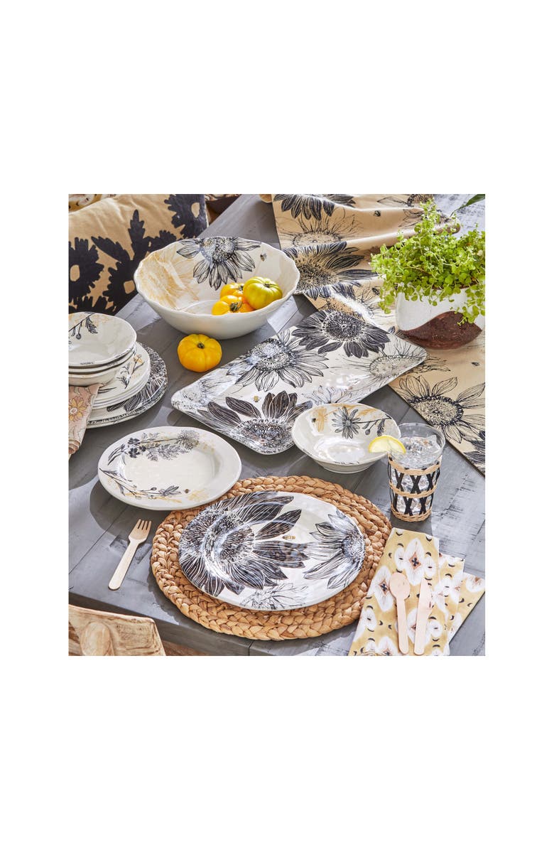 tag Let It Bee Melamine Dinner Plates, Alternate, color, Multicolored
