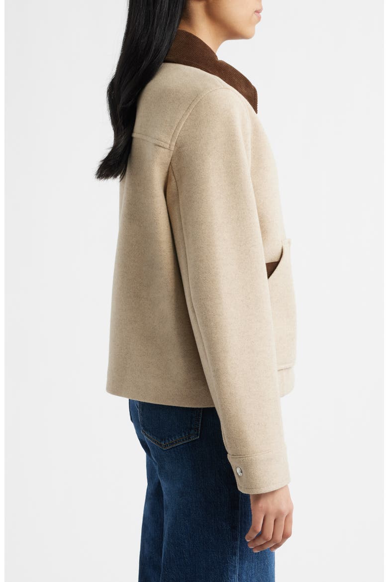 Corduroy Trim Jacket, Alternate, color, WHEAT
