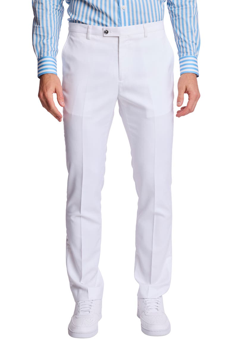 Downing Slim Fit Dress Pants, Main, color, WHITE SHARKSKIN