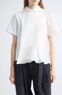 Sacai Satin & Cotton Mixed Media T-Shirt