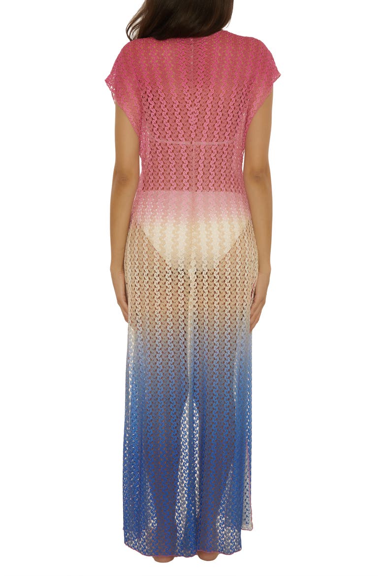 Sunset Metallic Ombré Cover-Up, Alternate, color, ROSEBERRY/ LAPIS