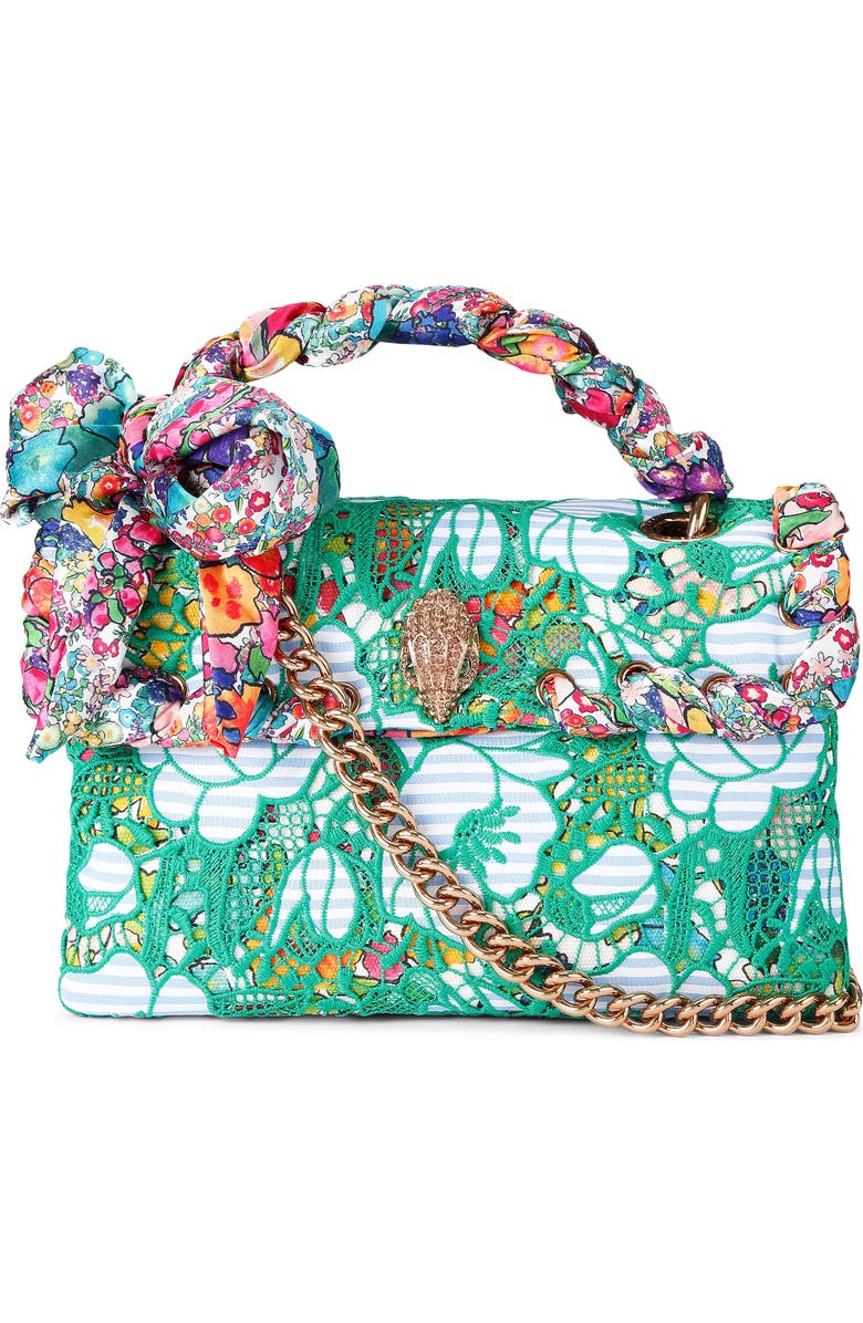 Kurt Geiger London Kensington Floral Convertible Shoulder Bag, Main, color, Green Comb